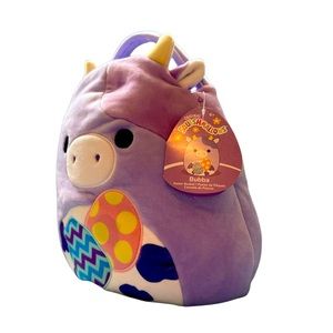 Squishmallows Easter Basket 12" Bubba The Cow With Easter Eggs Collectable